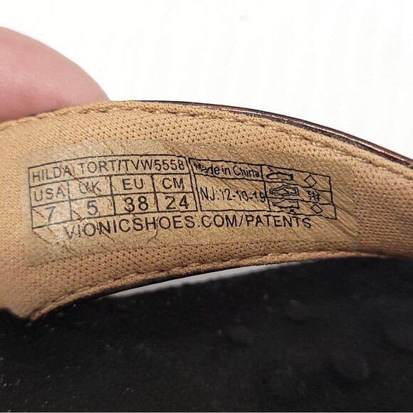 Vionic Hilda Tortoise  Sandals Flip Flops Brown/Black Women's 7 - Picture 8 of 11